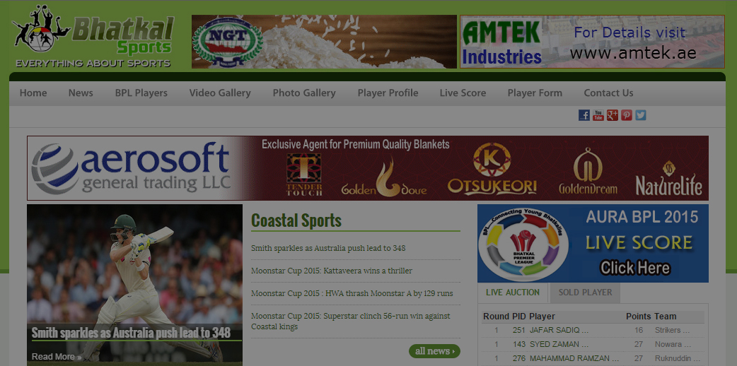 Sports Portal with Live Scoring and Live Video